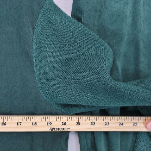 Talbots Green 2pc Outfit Women's 18/L Wool Blend Shirt & Faux Suede 35x30" Pants - Picture 5 of 10